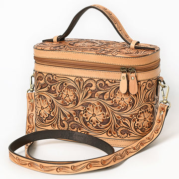 American Darling Jewelry Case Hand Tooled Genuine Western Leather Women Bag Handbag Purse|